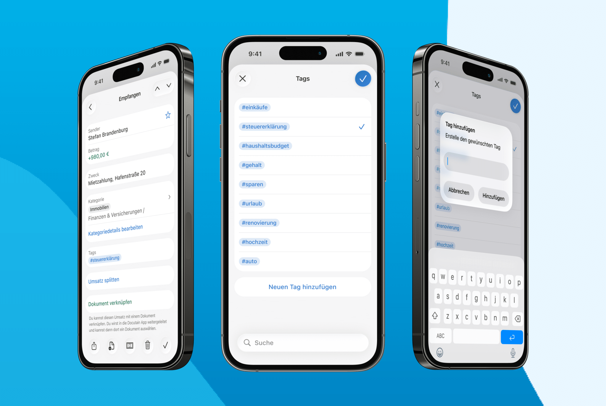 Umsaetze mit Tags ordnen