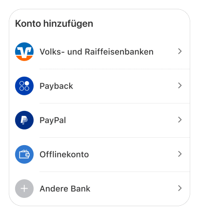 Kartentyp: Zahlungsvorschläge