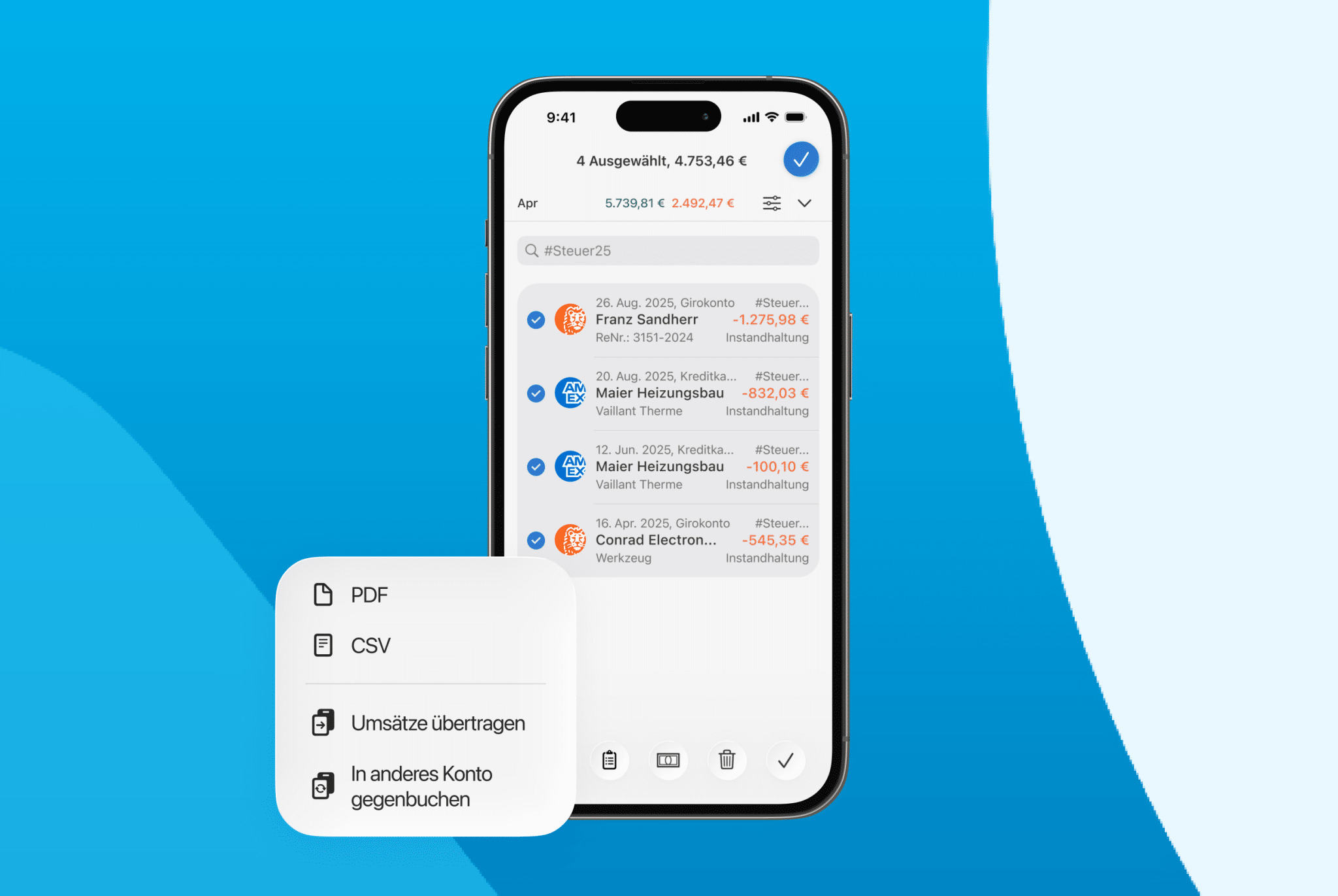 Steuererklärung mit Outbank