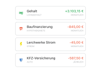 Fixkostenübersicht in der Outbank Banking-App Fixkostenübersicht in der Outbank Banking-App
